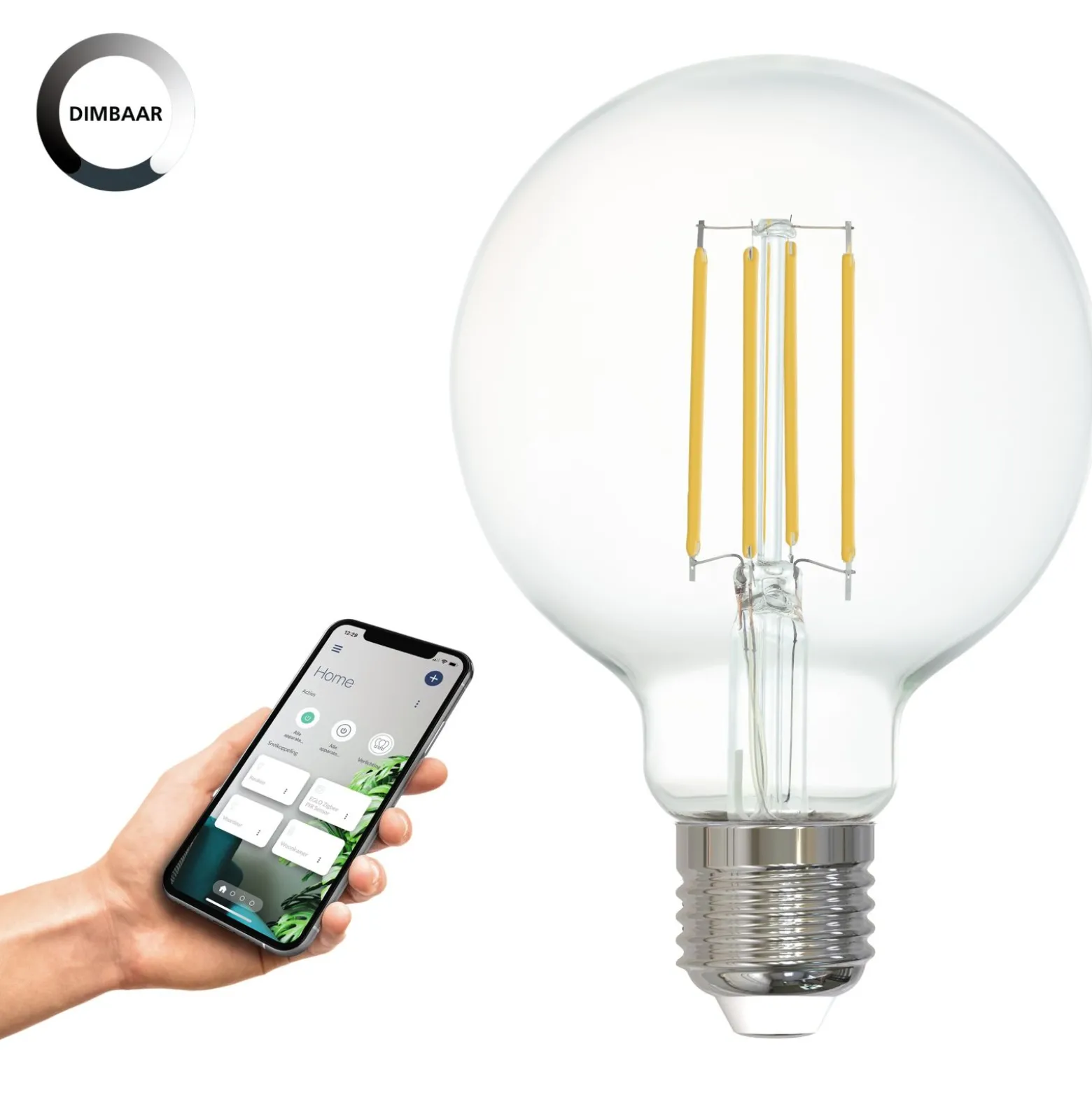 Eglo Connect.Z Smart LED E27 Globe Filament Klar 6W 806lm - 827 Extra Varm Vit | Dimbar - Ersättare 60W