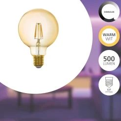 Eglo Connect.Z Smart LED E27 Globe Filament Klar 4W 500lm - 822 Extra Varm Vit | Dimbar - Ersättare 40W