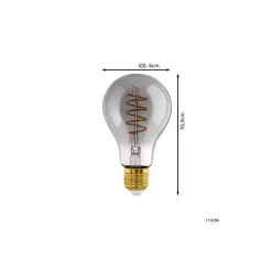 Eglo Connect.Z Smart LED Päron E27 Filament Smokey 4W 150lm - 820 Extra Varm Vit | Dimbar - Ersättare 15W