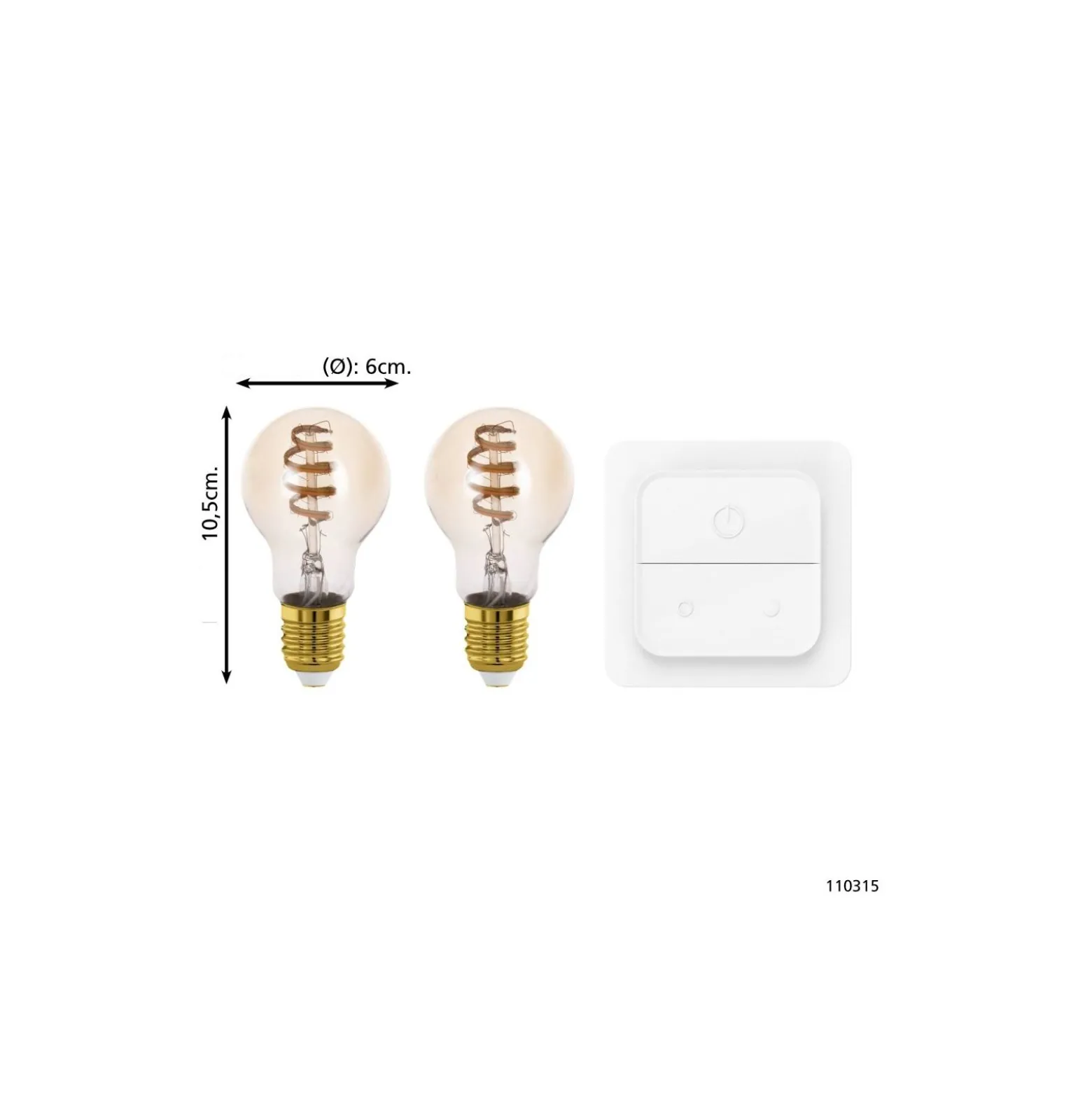 Eglo Connect.Z Smart LED Päron E27 Filament Ambar 9.8W 360lm - 827-865 Justerbar Vit | Dimbar - Ersättare 25W