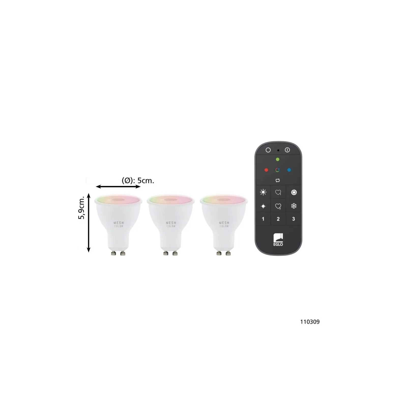 Eglo Connect.Z Smart LED Spot GU10 PAR16 13.5W 345lm 45D - 827-865 Justerbar Vit + RGB | Dimbar - Ersättare 50W