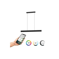 Eglo Connect.Z Smart Pendellampa Andreas-Z Stål Svart 38W 4600lm - 827-865 Justerbar Vit + RGB | Dimbar