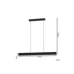 Eglo Connect.Z Smart Pendellampa Andreas-Z Stål Svart 38W 4600lm - 827-865 Justerbar Vit + RGB | Dimbar