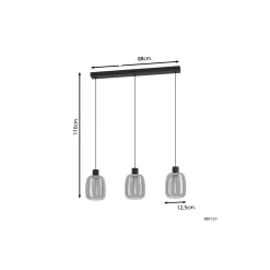 Eglo Connect.Z Smart Pendellampa Molochio-Z Stål Svart 11.1W 1500lm - 827-865 Justerbar Vit + RGB | Dimbar
