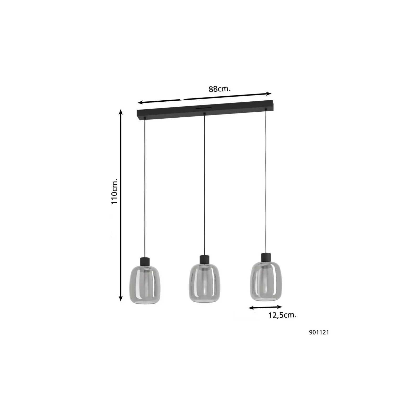 Eglo Connect.Z Smart Pendellampa Molochio-Z Stål Svart 11.1W 1500lm - 827-865 Justerbar Vit + RGB | Dimbar