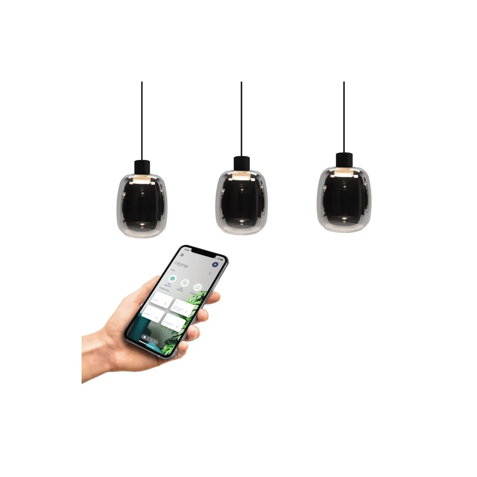 Eglo Connect.Z Smart Pendellampa Molochio-Z Stål Svart 11.1W 1500lm - 827-865 Justerbar Vit + RGB | Dimbar