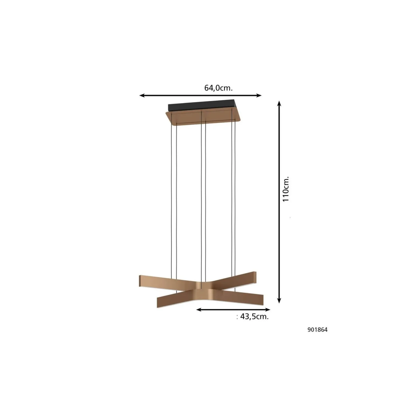 Eglo Connect.Z Smart Pendellampa Folcino-Z Stål Bronze, Svart 36W 3720lm - 827-865 Justerbar Vit + RGB | Dimbar
