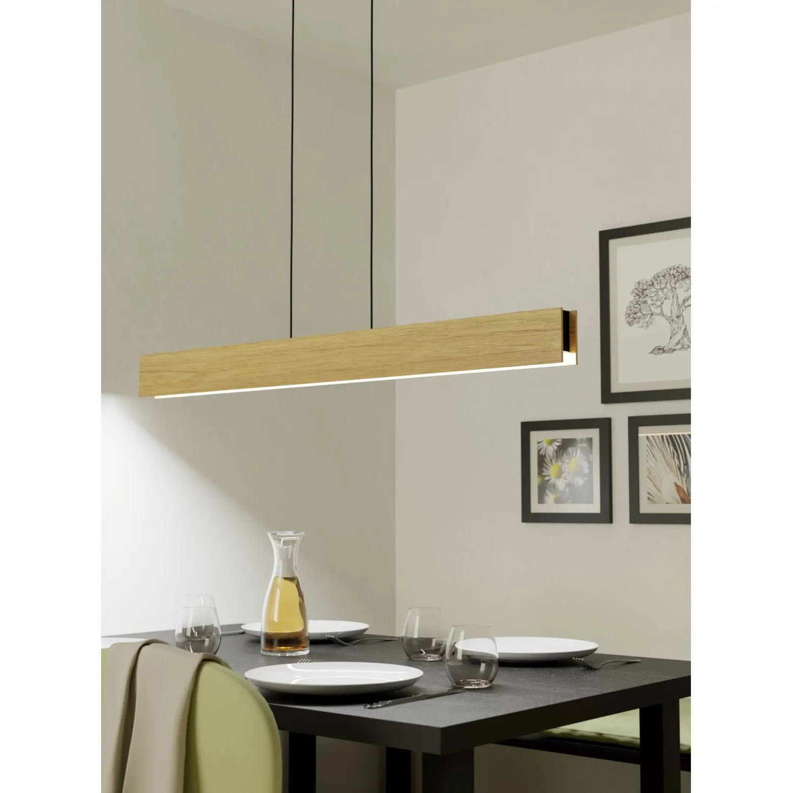 Eglo Connect.Z Smart Pendellampa Anchorena-Z Trä Svart 34W 3960lm - 827-865 Justerbar Vit | Dimbar