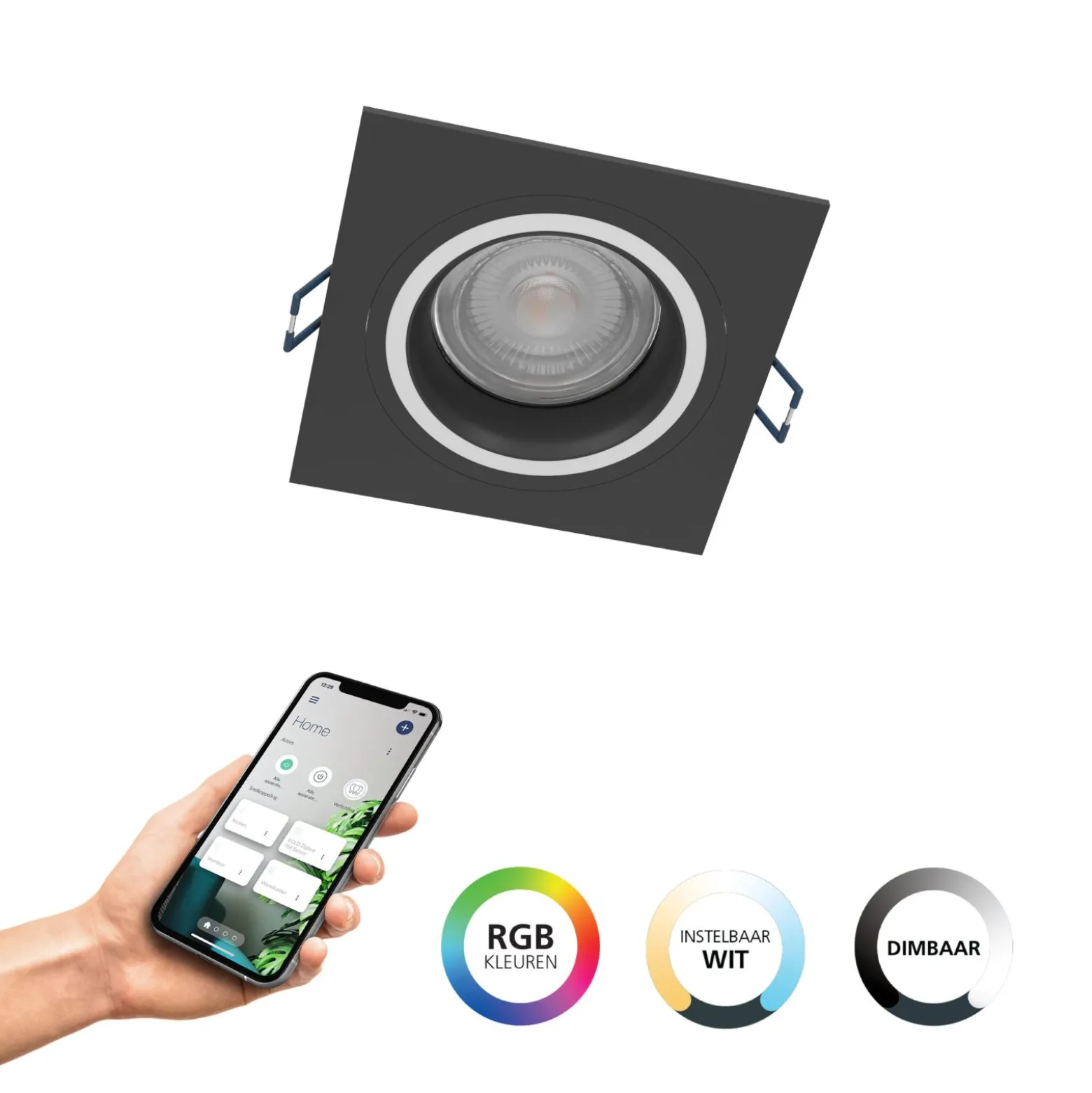 Eglo Connect.Z Smart Taklampa Carosso Aluminium Svart 4W 440lm - 827-865 Justerbar Vit | Dimbar