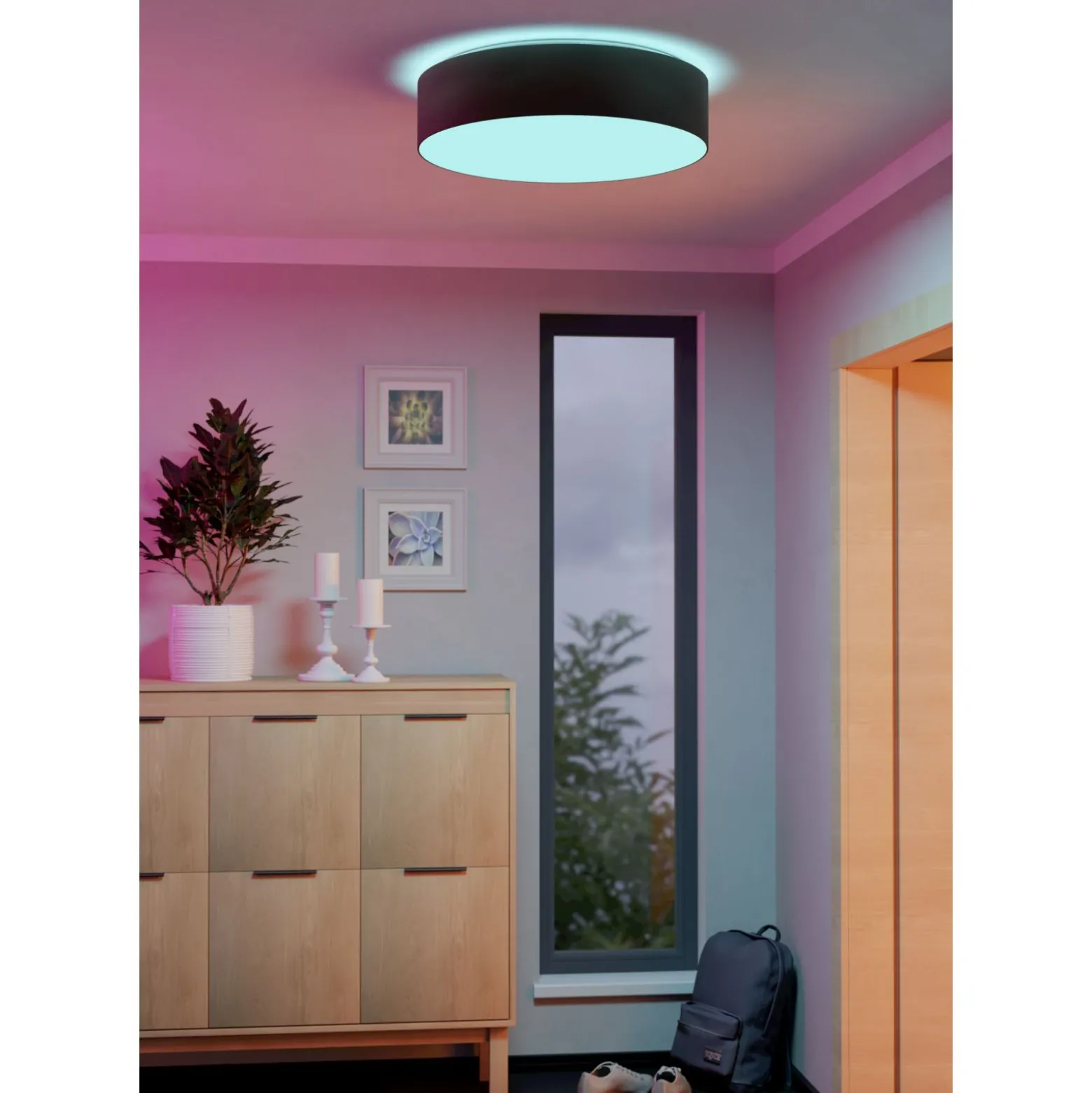 Eglo Connect.Z Smart Taklampa Romaro-Z Stål Vit 35W 3500lm - 827-865 Justerbar Vit | 570mm - Dimbar