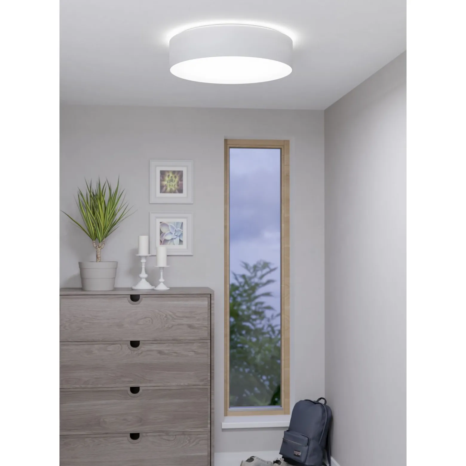 Eglo Connect.Z Smart Taklampa Romaro-Z Stål Vit 35W 3500lm - 827-865 Justerbar Vit | 570mm - Dimbar