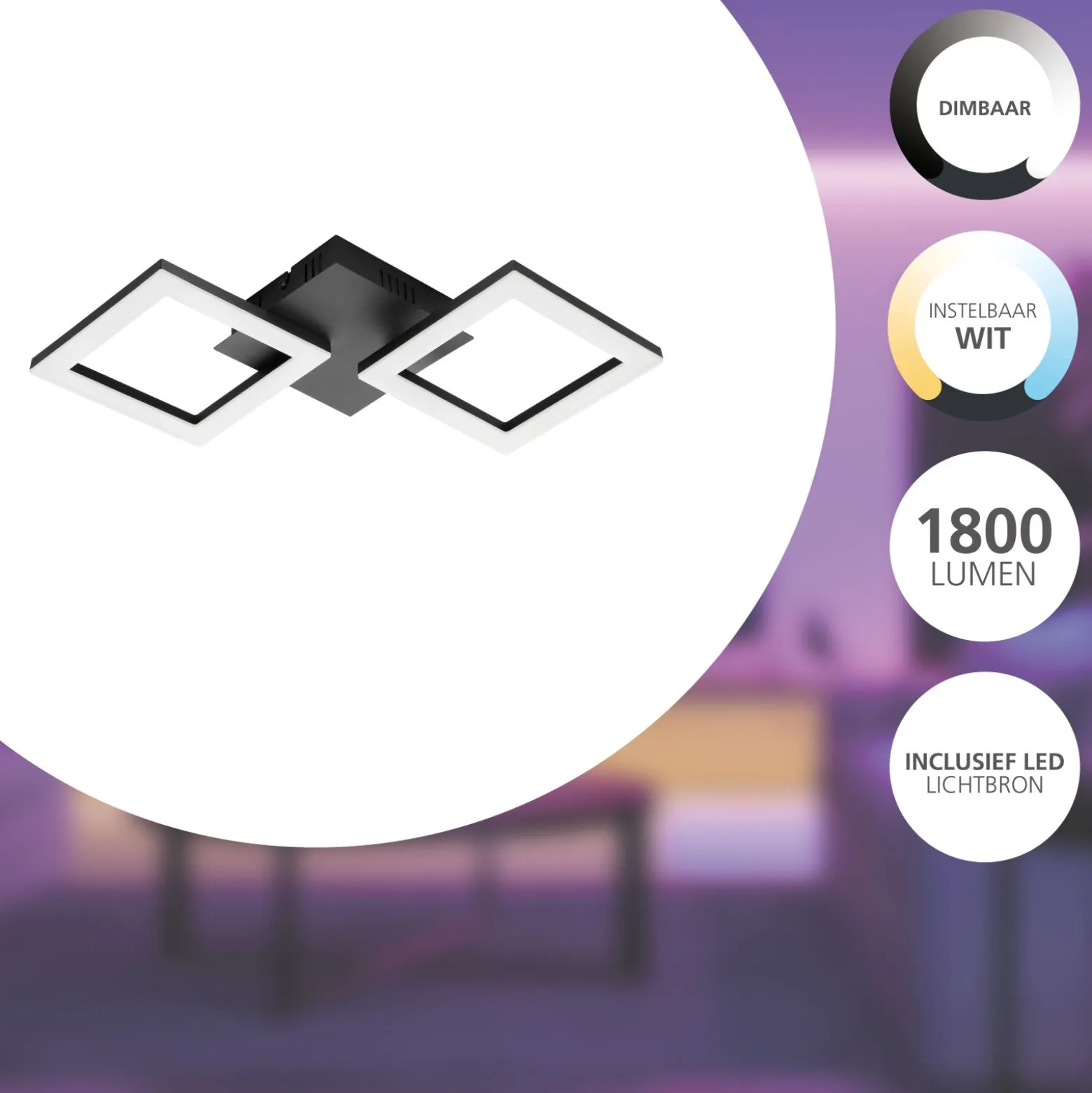 Eglo Connect.Z Smart Taklampa Paranday-Z Stål Svart 11W 1360lm - 827-865 Justerbar Vit | Dimbar
