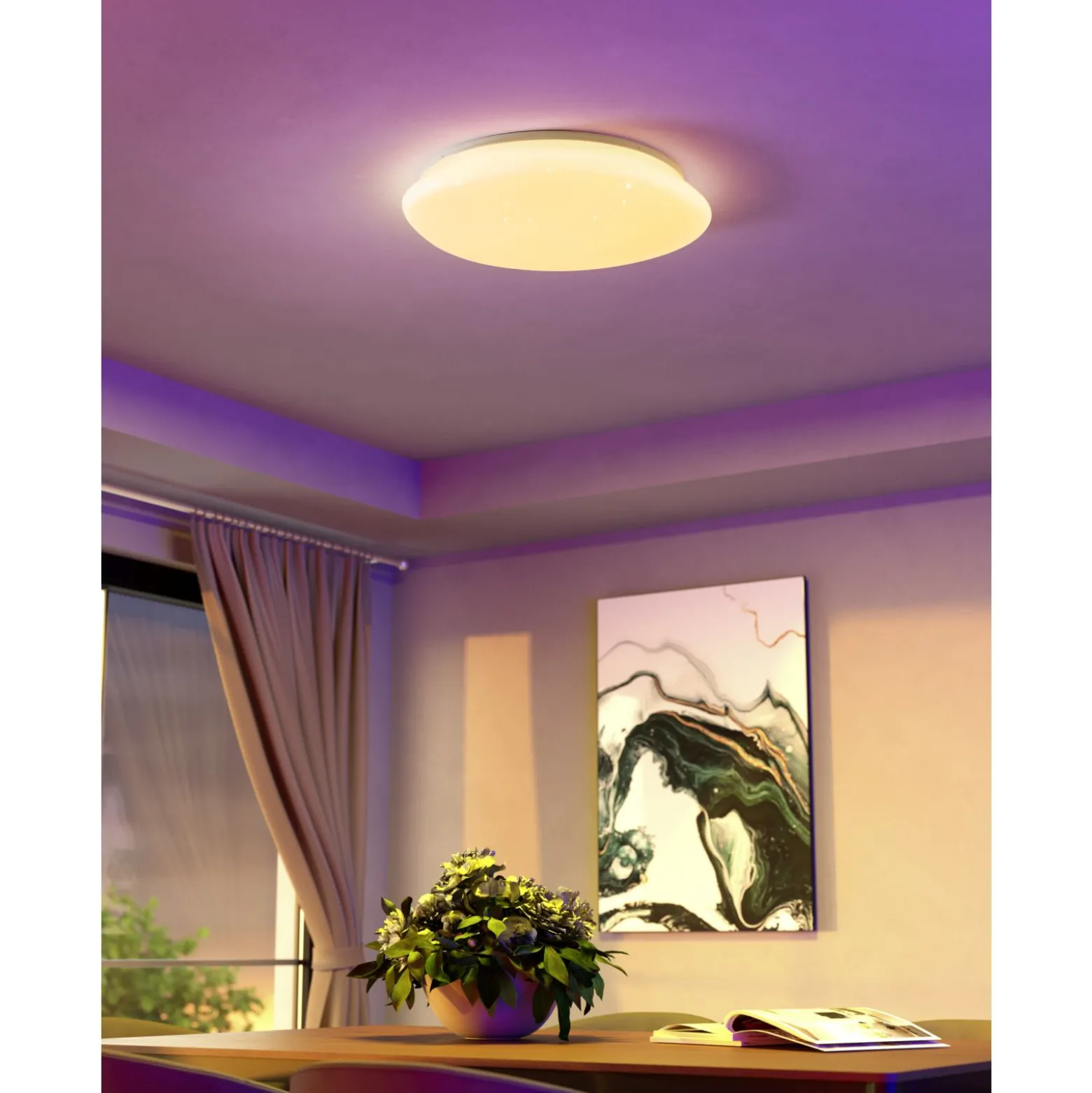 Eglo Connect.Z Smart Taklampa Stål Vit 11W 1350lm - 827-865 Justerbar Vit + RGB | 600mm - Dimbar