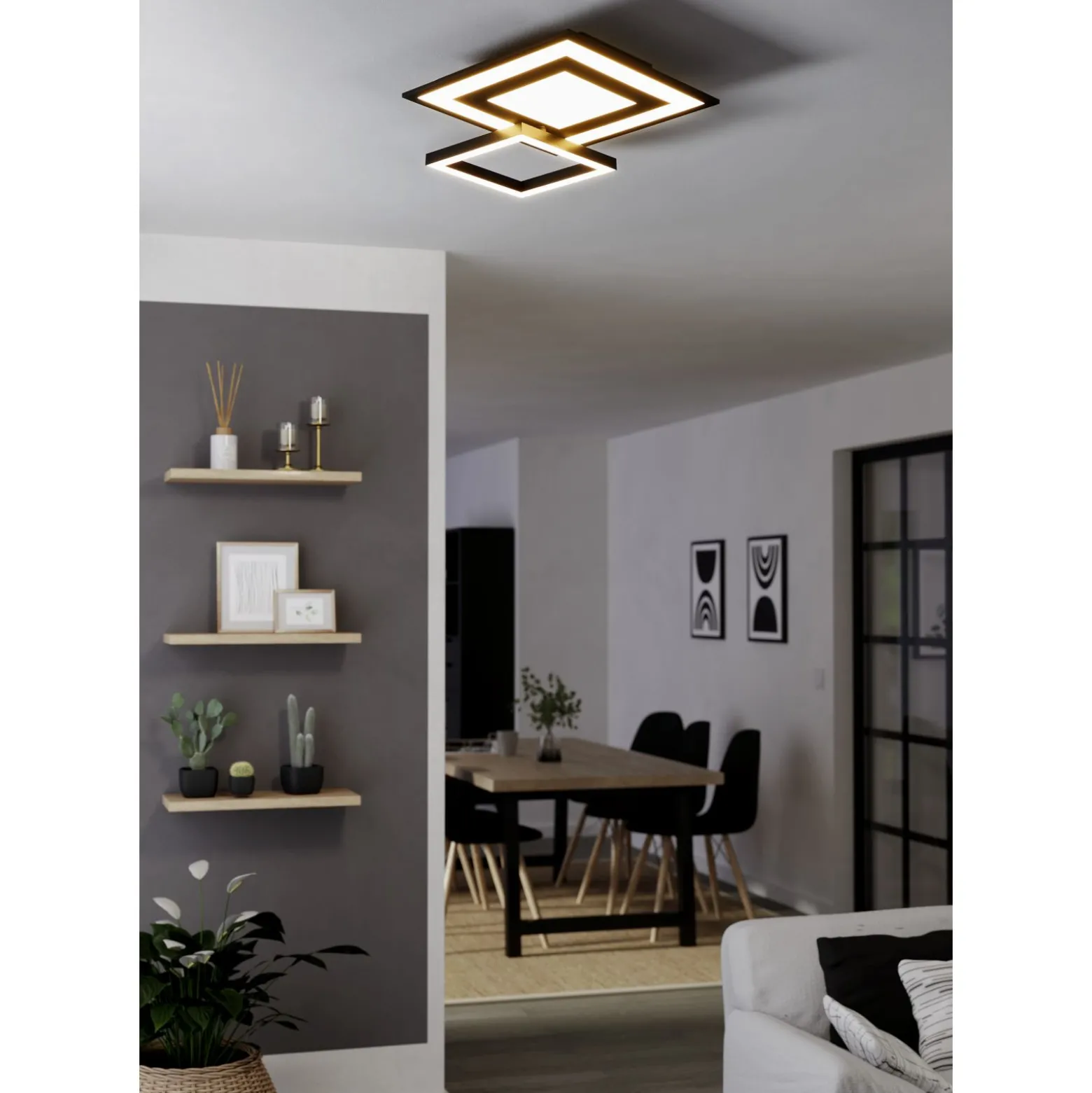 Eglo Connect.Z Smart Taklampa Savatarila-Z Stål Svart 2W 330lm - 827-865 Justerbar Vit | Dimbar