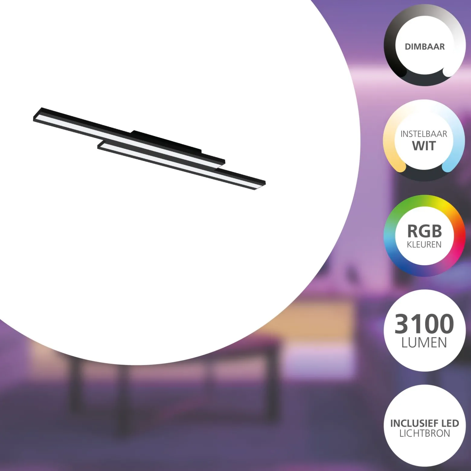 Eglo Connect.Z Smart Taklampa Saliteras-Z Stål Svart 10W 1550lm - 827-865 Justerbar Vit | Dimbar