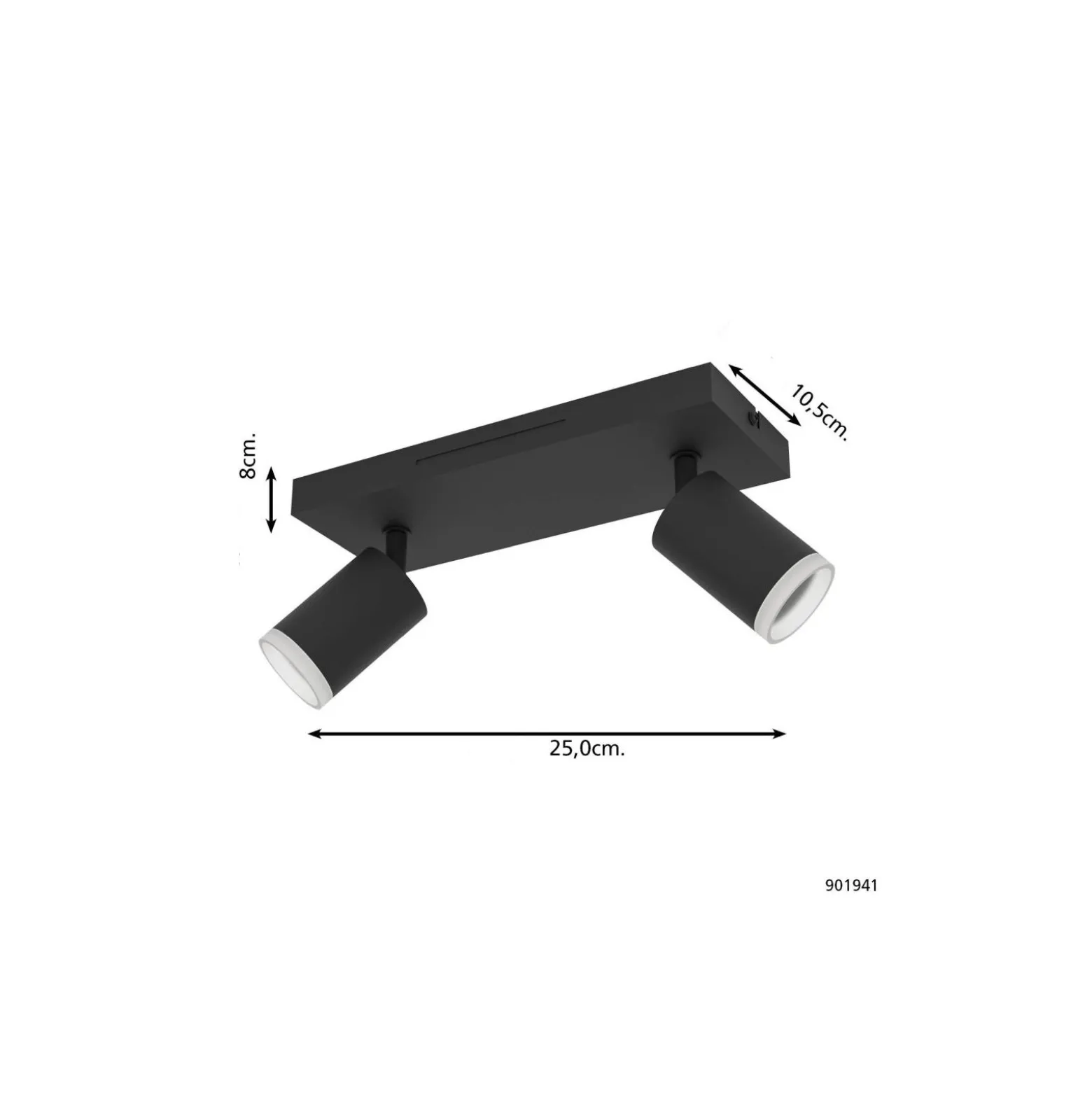 Eglo Connect.Z Smart Tak Spot Melitello-Z Stål Svart 7.4W 1100lm - 827-865 Justerbar Vit + RGB | Dimbar