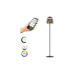 Eglo Golvlampa Alfero-Z Stål Svart 15.5W 2000lm - 827-865 Justerbar Vit + RGB | IP20 - Zigbee Dimbar