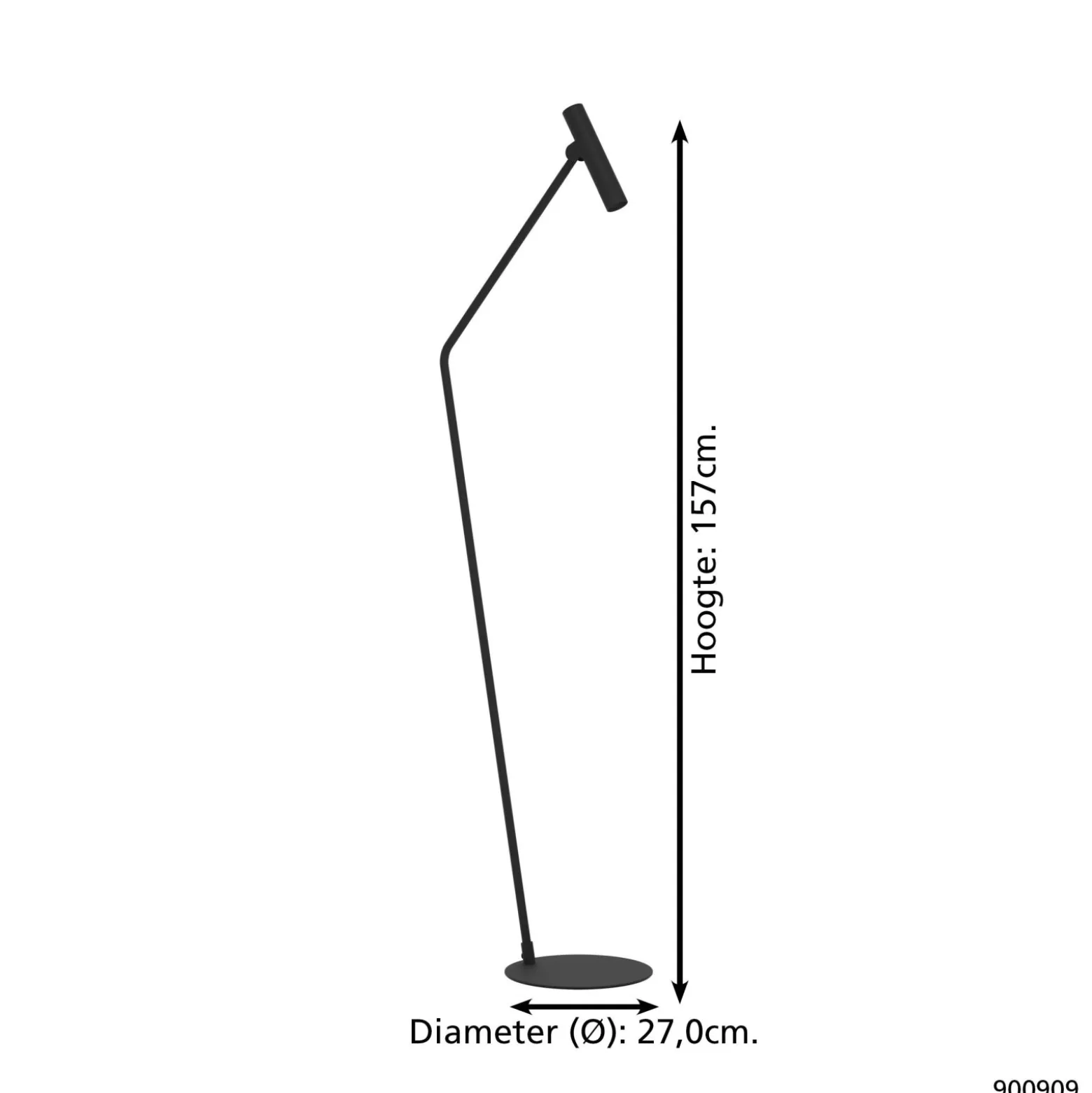 Eglo Golvlampa Almudaina Stål Svart 5W 480lm - 830 Varm Vit