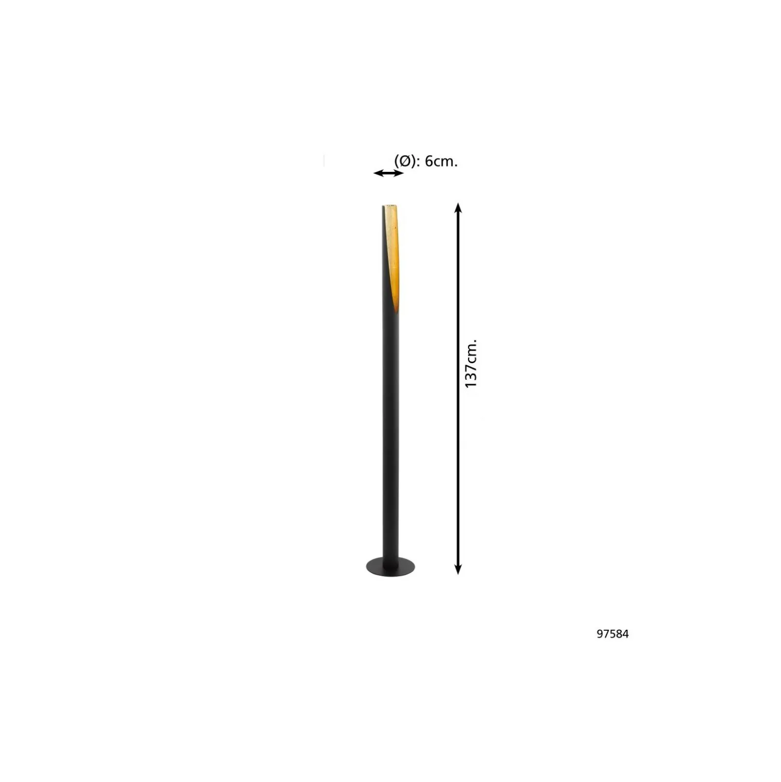 Eglo Golvlampa Barbotto Stål Svart, Guld 4.5W 345lm - 830 Varm Vit | Passande för GU10