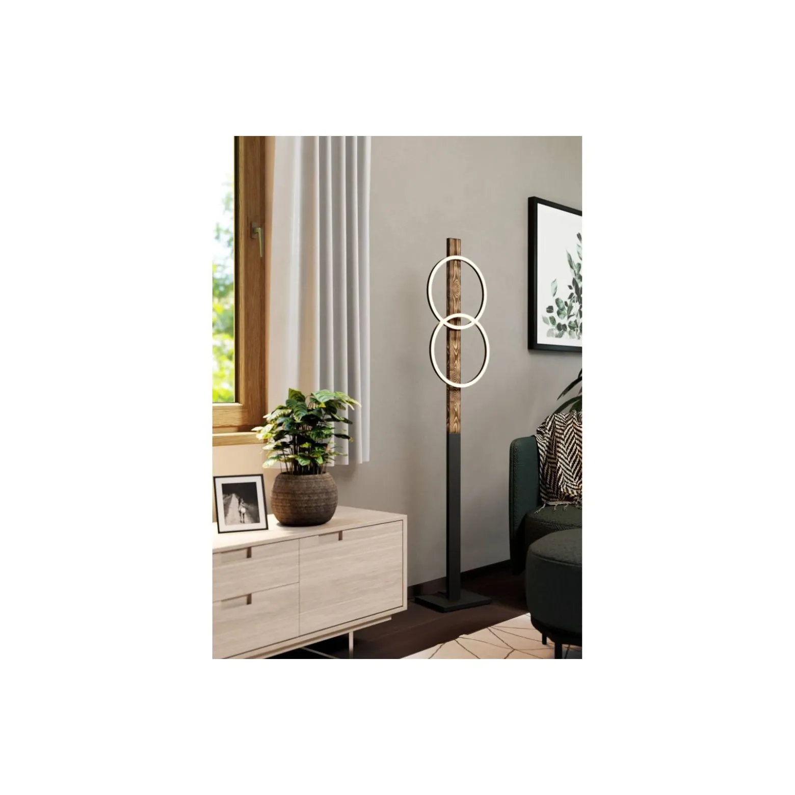 Eglo Golvlampa Boyal Stål Svart, Rostig 24W 3400lm - 830 Varm Vit