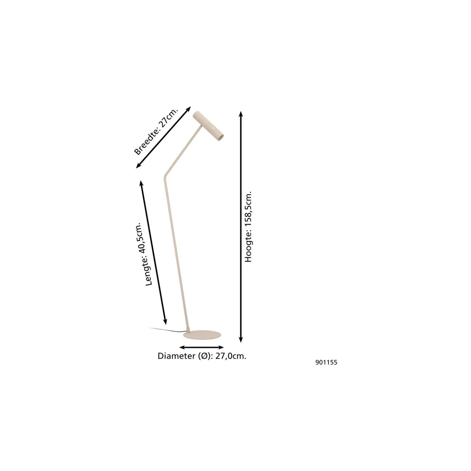Eglo Golvlampa Caminia Stål Slipad 4.7W 345lm - 830 Varm Vit | IP20 - Inkl. 1x GU10