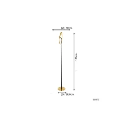 Eglo Golvlampa Castelpoto Stål Brushed Mässing, Svart 17.6W 2000lm - 830 Varm Vit | Dimbar