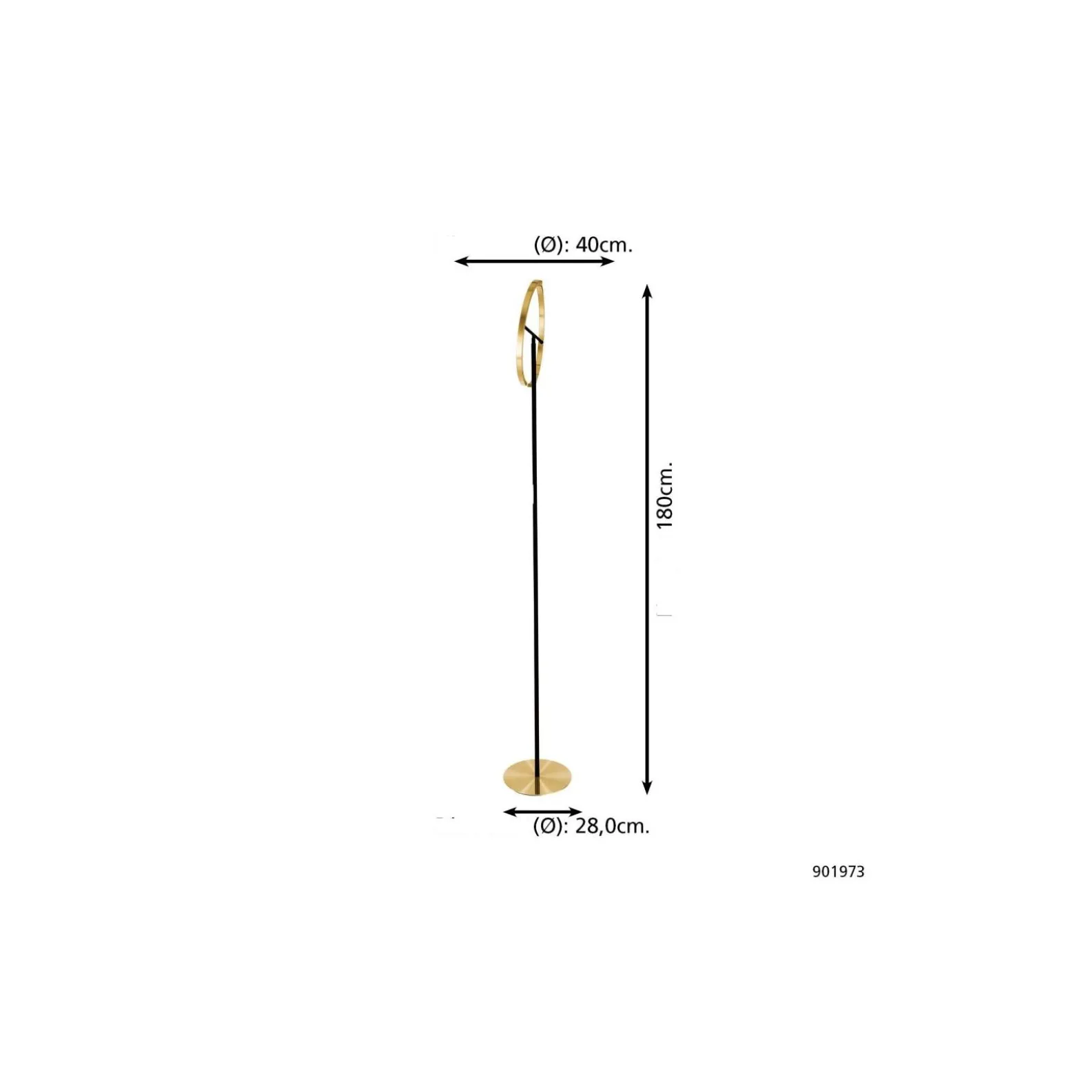Eglo Golvlampa Castelpoto Stål Brushed Mässing, Svart 17.6W 2000lm - 830 Varm Vit | Dimbar