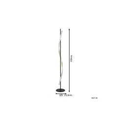 Eglo Golvlampa Conaprato Stål Brushed Mässing, Svart 20W 2500lm - 827-840-865 CCT | Dimbar