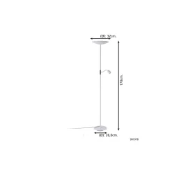 Eglo Golvlampa Conivarino Stål Vit 30.5W 3150lm - 827 Extra Varm Vit | Dimbar