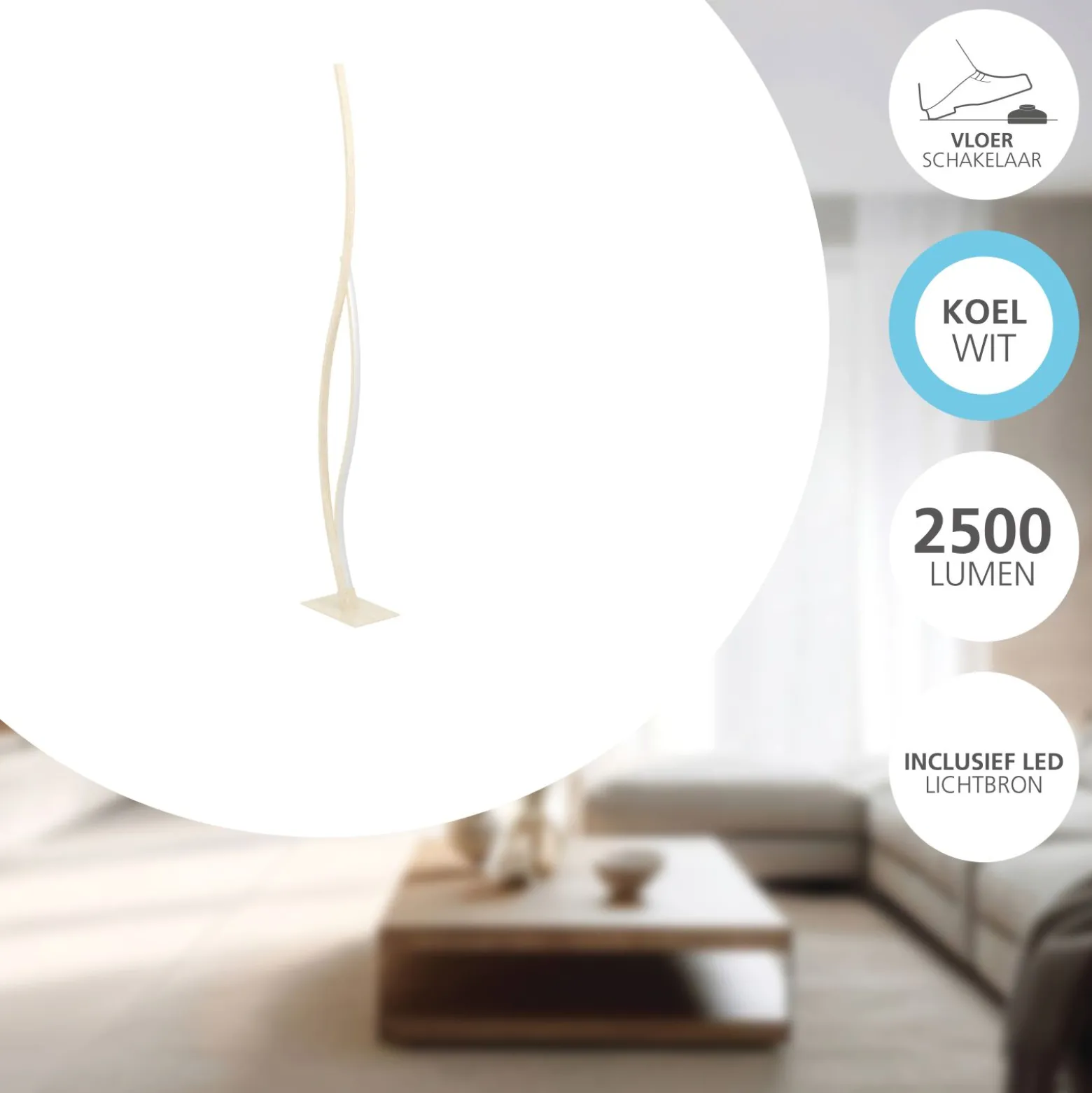 Eglo Golvlampa Grisolia Stål Brun 20W 2500lm - 840 Kallvit