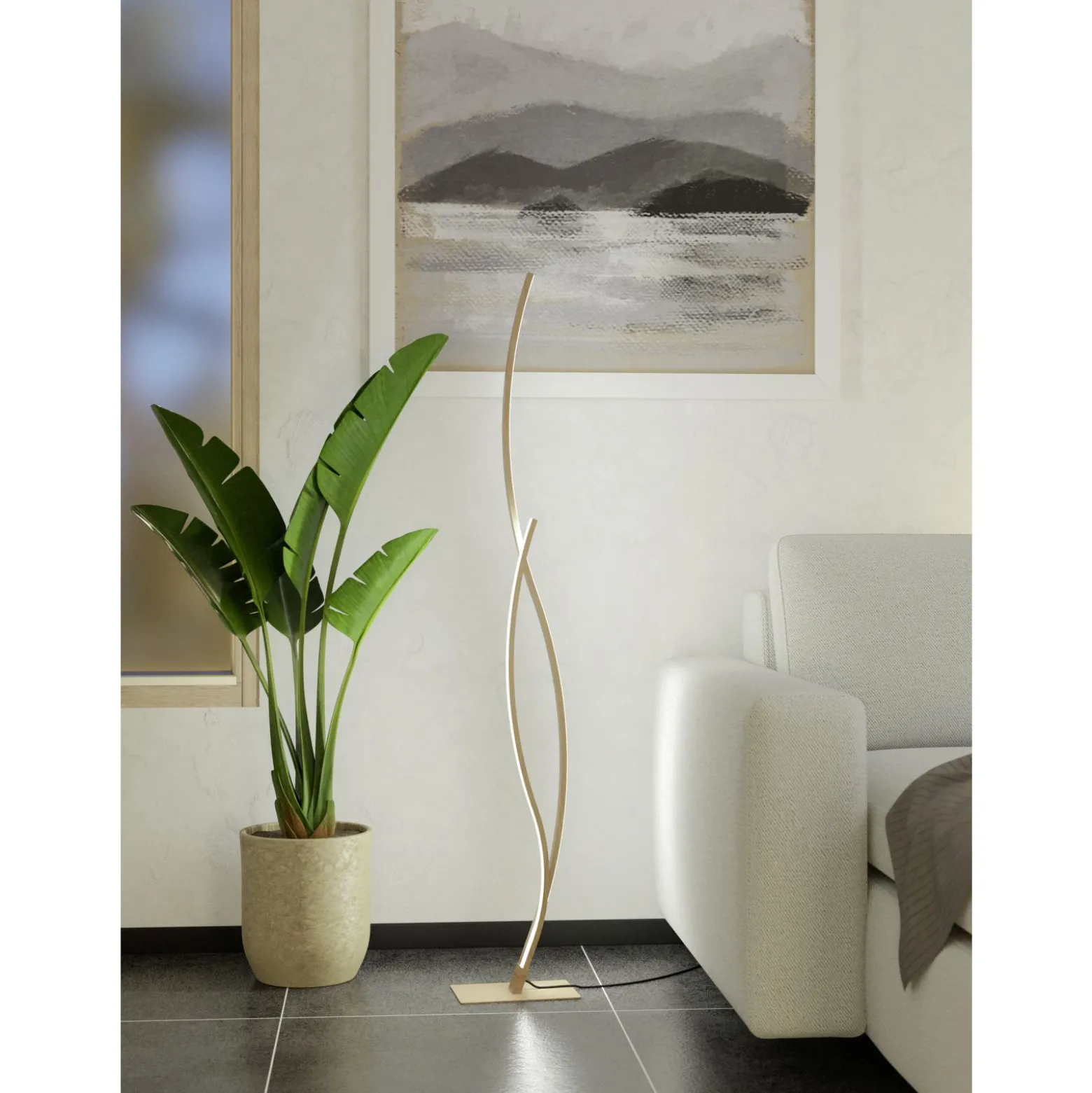 Eglo Golvlampa Grisolia Stål Brun 20W 2500lm - 840 Kallvit
