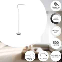 Eglo Golvlampa Laroa Plast Vit 42W 600lm - 840 Kallvit | Dimbar