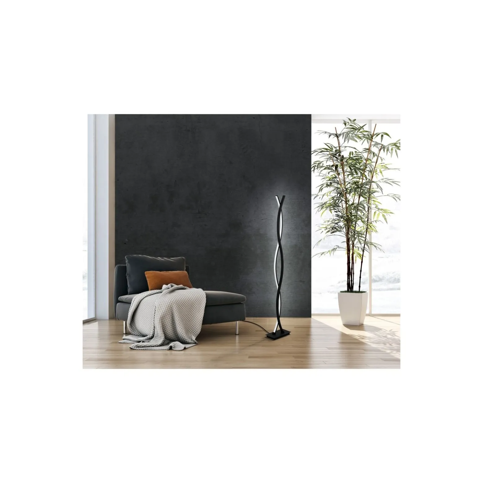 Eglo Golvlampa Lasana 3 Stål Aluminium Svart 17W 2300lm - 830 Varm Vit | IP20