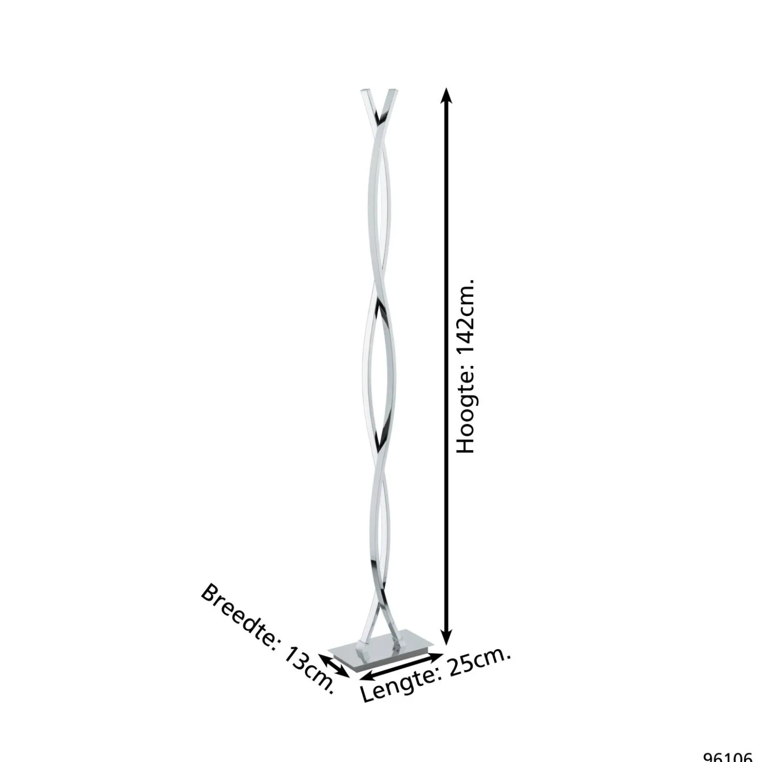Eglo Golvlampa Lasana 2 Stål Aluminium Krom 36W 4700lm - 830 Varm Vit