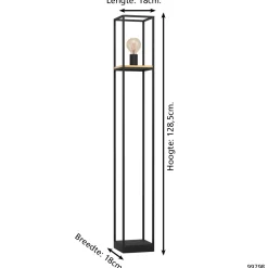 Eglo Golvlampa Libertad Stål Svart Trä | Passande För 1x E27