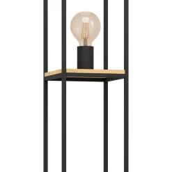 Eglo Golvlampa Libertad Stål Svart Trä | Passande För 1x E27