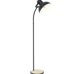 Eglo Golvlampa Lubenham Stål Svart Trä | Passande För 1x E27