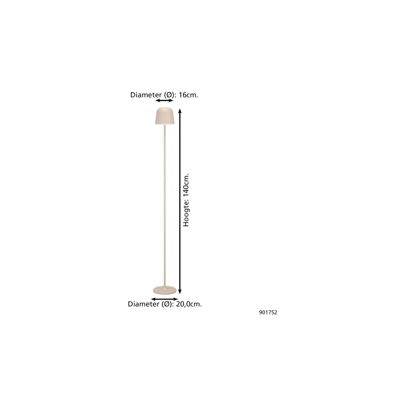 Eglo Golvlampa Mannera-L Aluminium Sanded 4W 440lm - 824-830-840 CCT | IP54 - 3-Stegs Dimbar