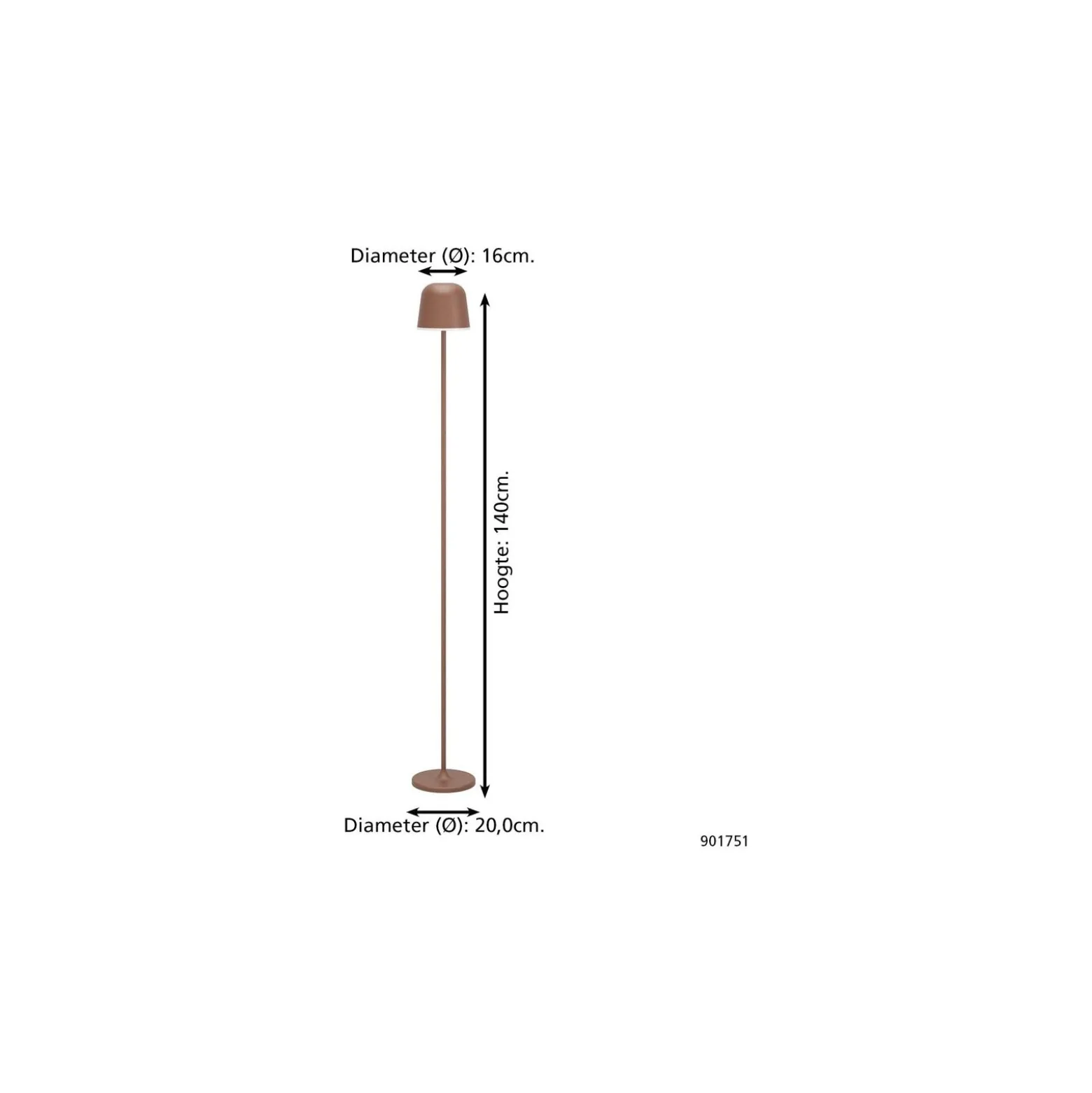 Eglo Golvlampa Mannera-L Aluminium Rostig 4W 440lm - 824-830-840 CCT | IP54 - 3-Stegs Dimbar