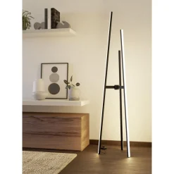 Eglo Golvlampa Mongolanda Aluminium Stål Svart Vit 30W 4300lm - 830 Varm Vit
