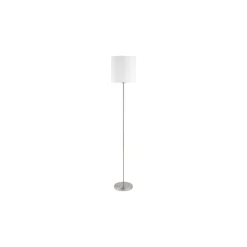 Eglo Golvlampa Pasteri Stål Satin Nickel Vit | IP20 - Passande för 1x E27
