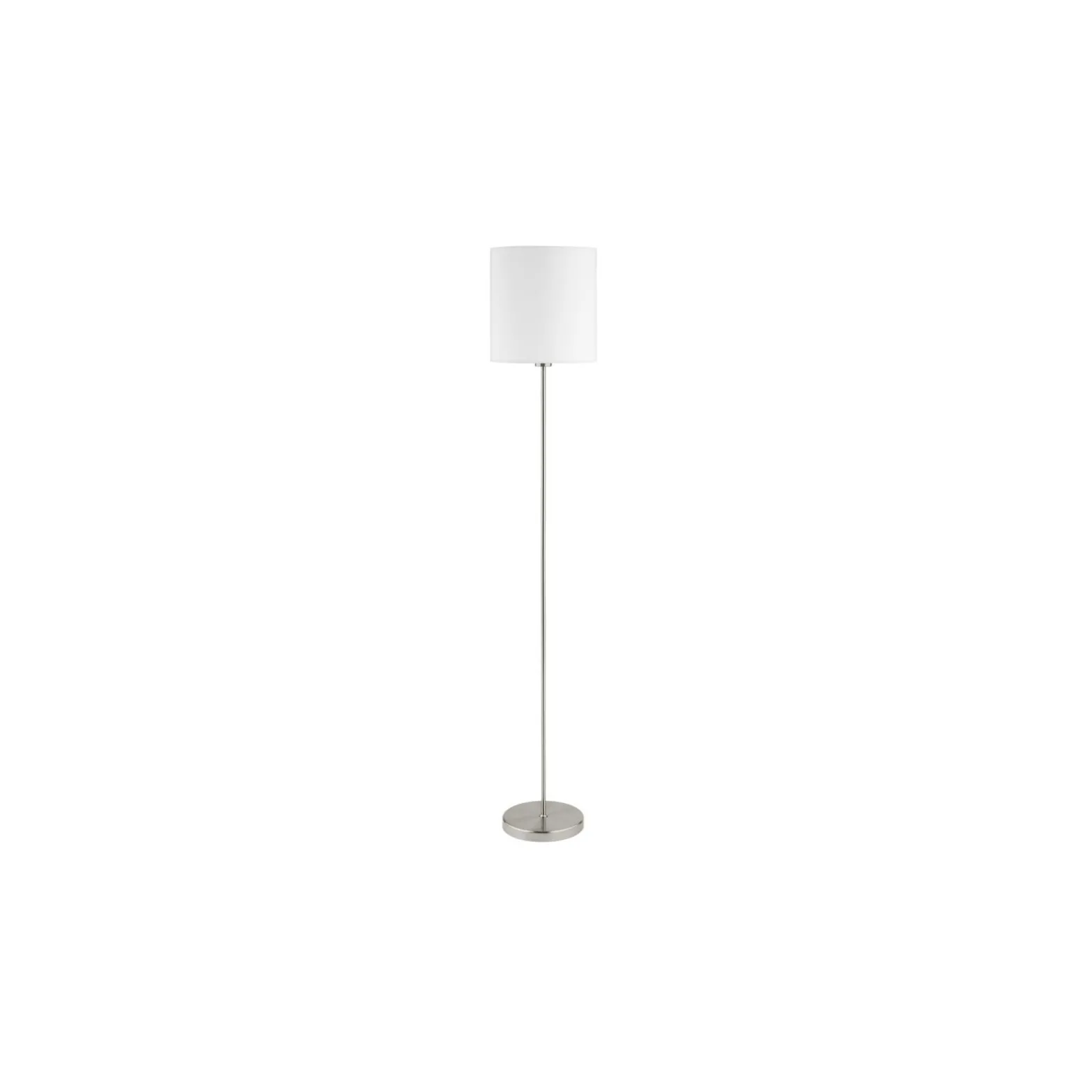 Eglo Golvlampa Pasteri Stål Satin Nickel Vit | IP20 - Passande för 1x E27