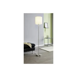 Eglo Golvlampa Pasteri Stål Satin Nickel Vit | IP20 - Passande för 1x E27