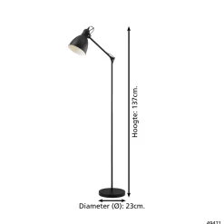 Eglo Golvlampa Priddy Stål Svart | Passande För 1x E27