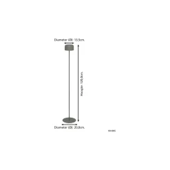 Eglo Golvlampa Roccanova-L Solar Stål Grön 2W 270lm - 830 Varm Vit | IP44 - Touchdimmerbar - USB-C