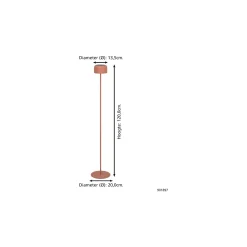 Eglo Golvlampa Roccanova-L Solar Stål Apelsin 2W 270lm - 830 Varm Vit | IP44 - Touchdimmerbar - USB-C