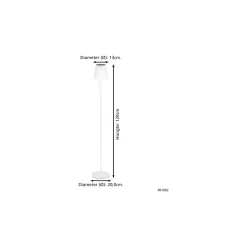 Eglo Golvlampa Scordiano-L Solar Stål Vit 2W 220lm - 830-840-865 CCT | IP44 - USB-C