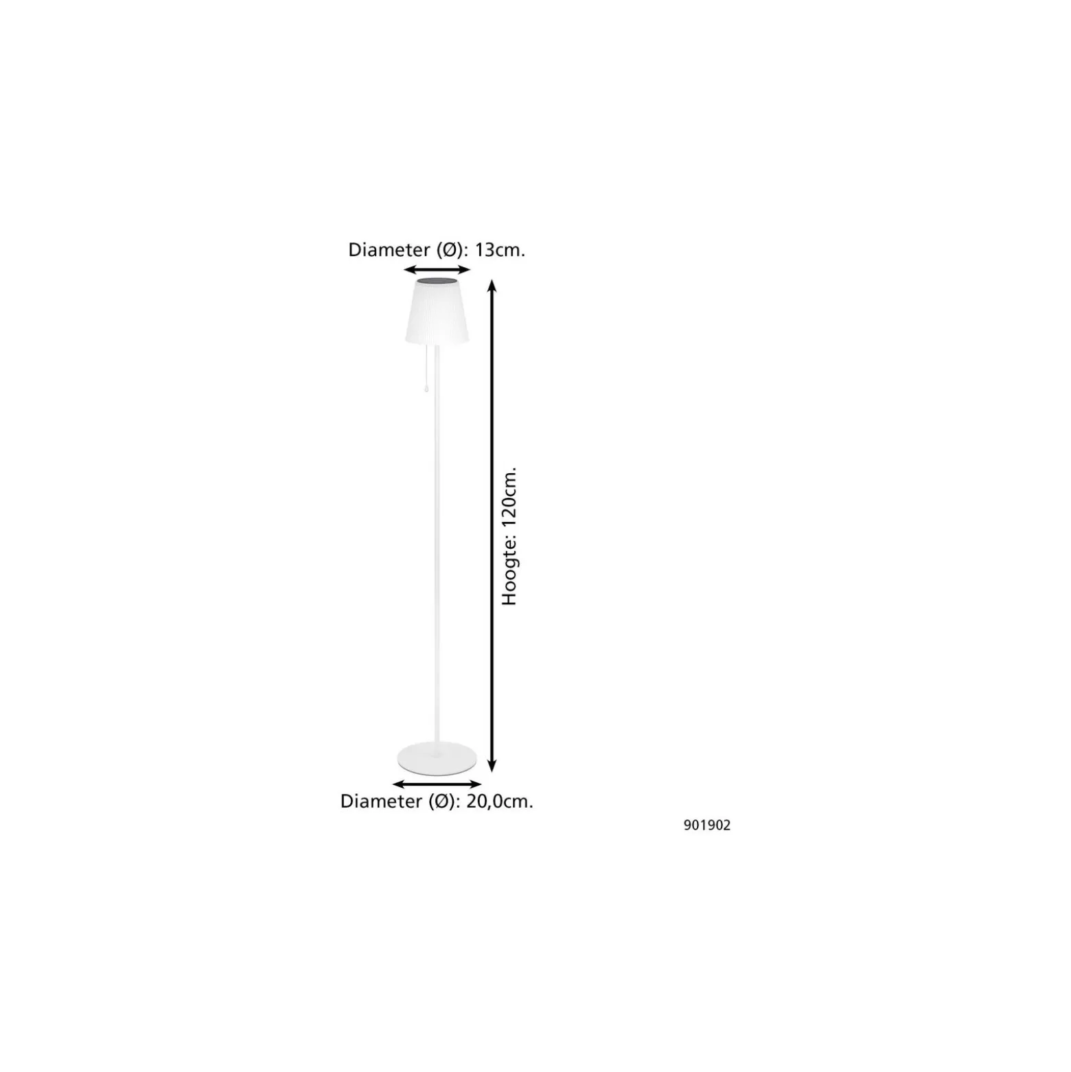 Eglo Golvlampa Scordiano-L Solar Stål Vit 2W 220lm - 830-840-865 CCT | IP44 - USB-C