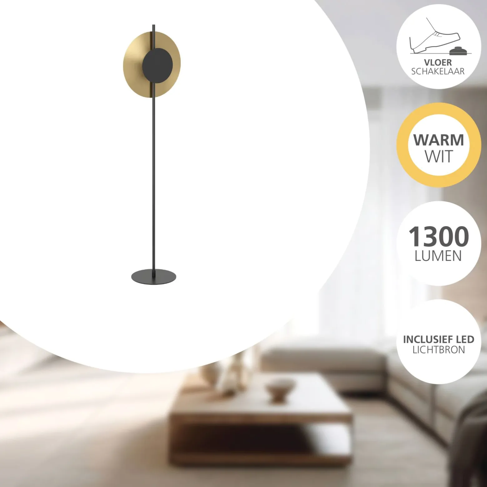 Eglo Golvlampa Tocina Stål Svart 11W 1300lm - 830 Varm Vit