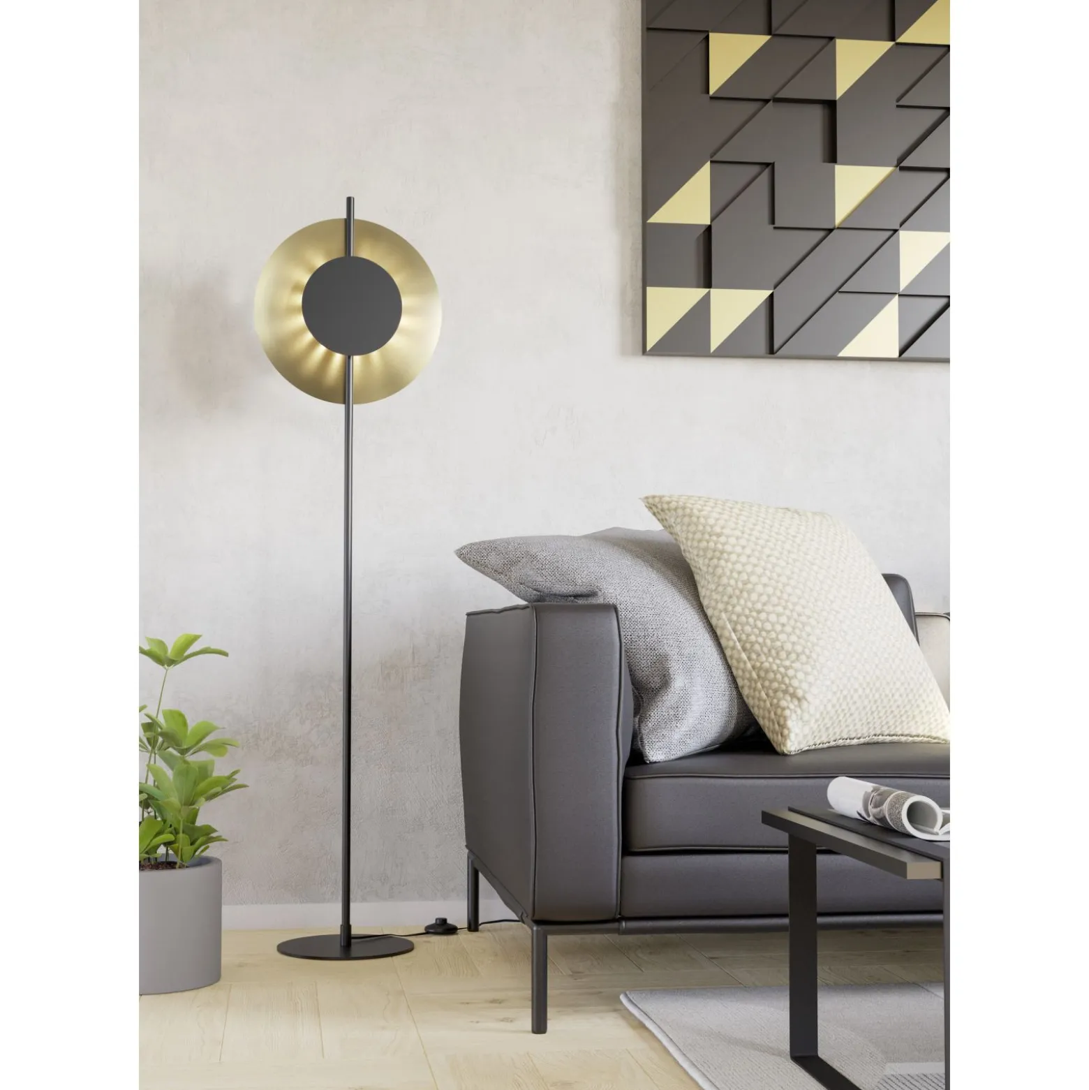 Eglo Golvlampa Tocina Stål Svart 11W 1300lm - 830 Varm Vit